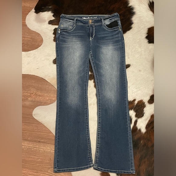 WallFlower Womens Boot Cut Jeans Size 11 (30) Length 34 Faded Light Blue - Picture 1 of 8